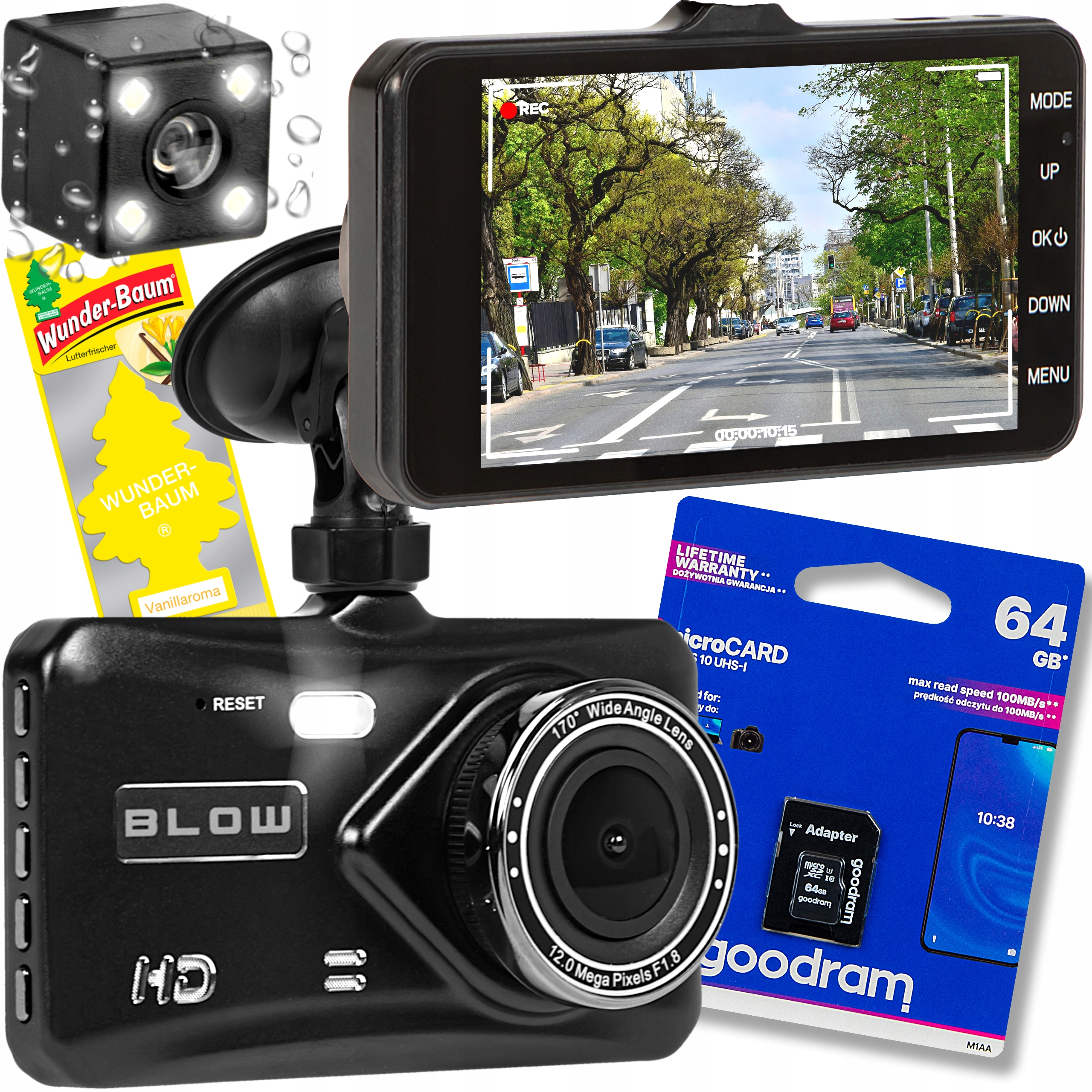 Videorekordér Blow F800 DUAL + pamäťová karta Goodram SDXC 5908267930151 64 GB